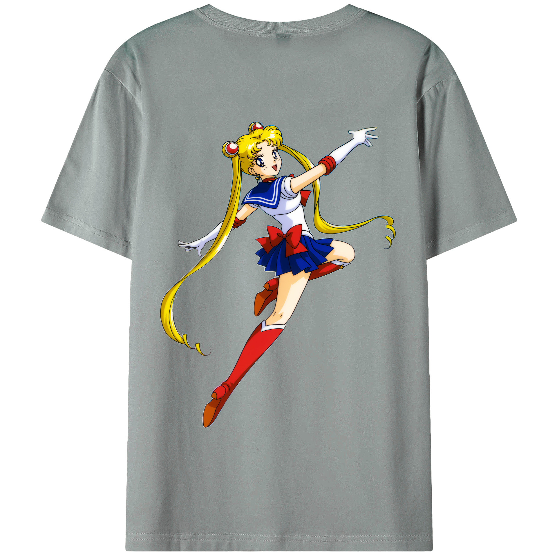 （画像用） 美少女戦士セーラームーン 月野 うさぎ つきの うさぎ Sailor Moon Tsukino Usagi 綿100％ メンズ半袖Tシャツ（バックプリント） 通気性